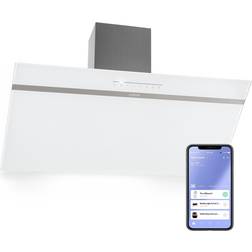Klarstein kopffrei abluft wandhaube umluft wifi 90 cm, Transparent, Weiß